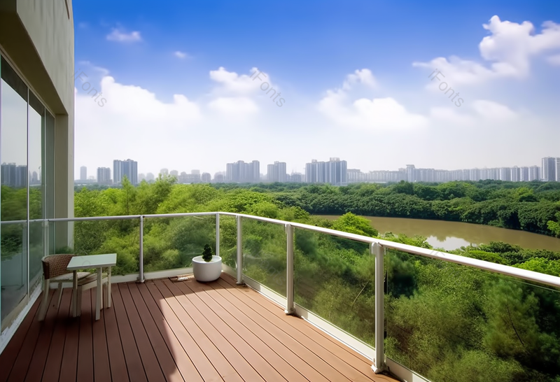 实拍庭院里的远处自然风景,高清,摄影图,摄影图片,图片大全,摄影图免费下载